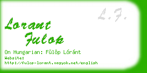 lorant fulop business card